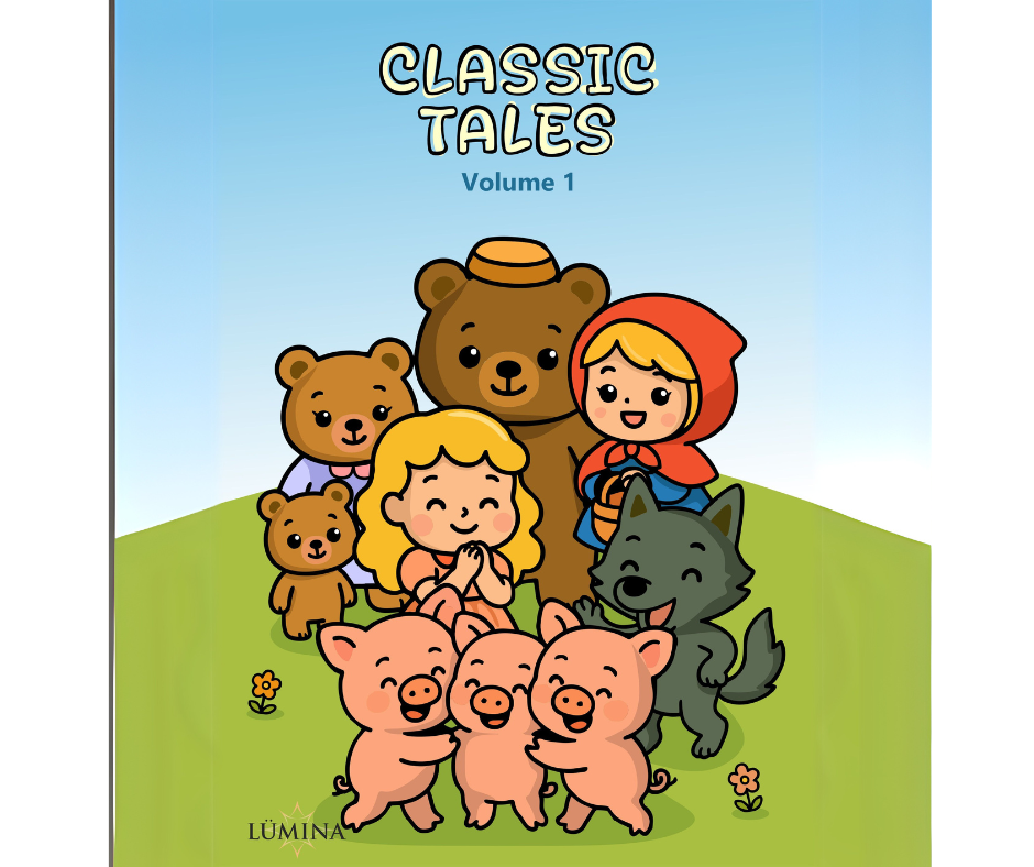 Classic Tales Coloring Book - Volume 1: Little Red Riding Hood, Goldilocks and the Three Bears & Three Little Pigs - Kids Printable PDF