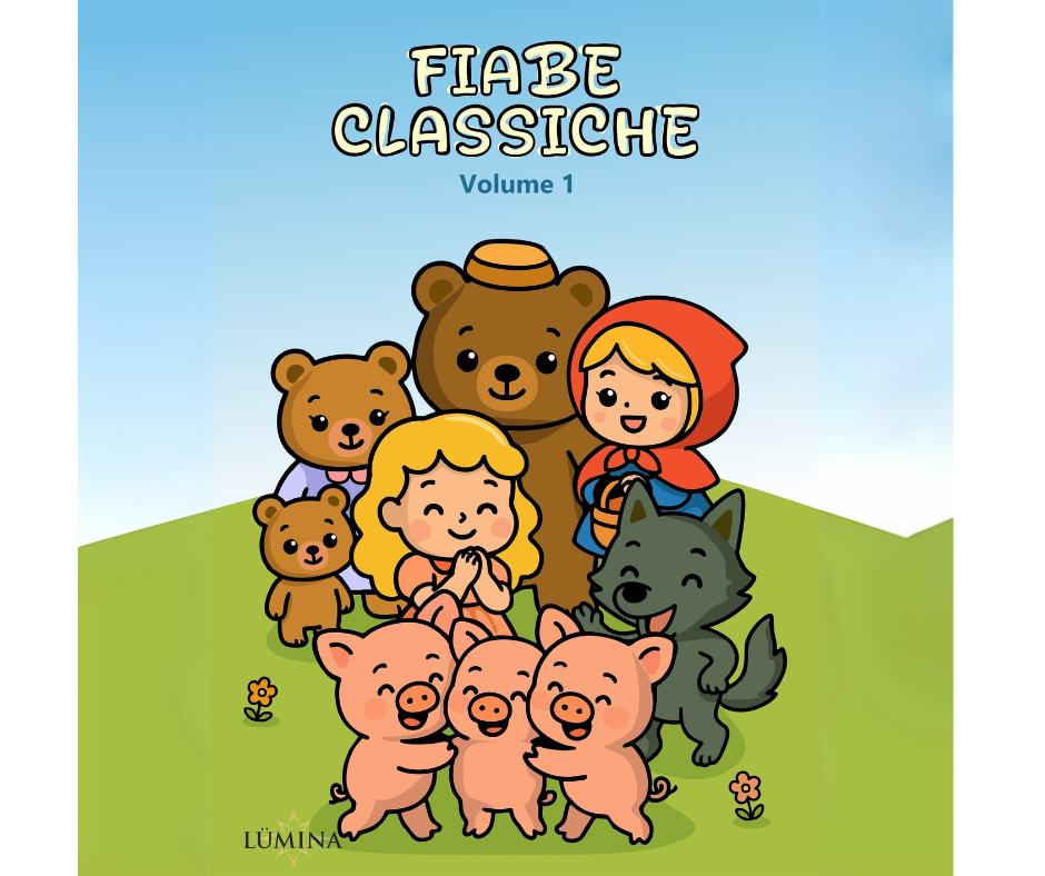 Libro da Colorare con Fiabe Classiche - Volume 1: Riccioli d’Oro, Cappuccetto Rosso e I Tre Porcellini - PDF Stampabile per Bambini