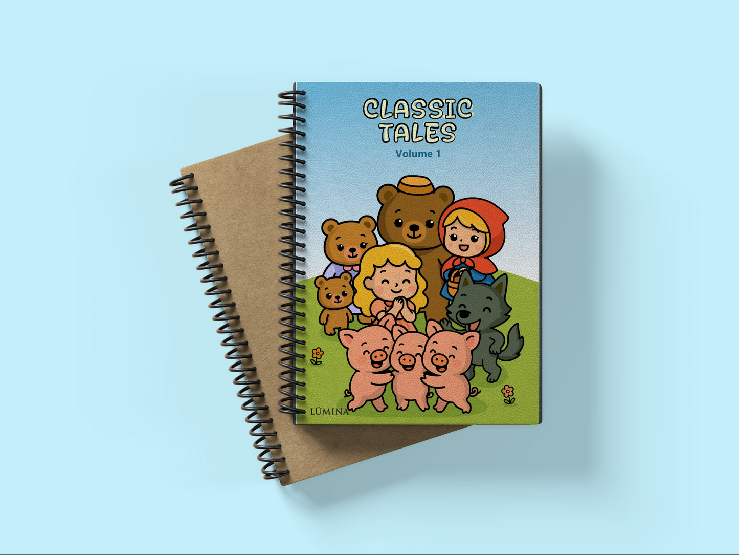 Classic Tales Coloring Book - Volume 1: Little Red Riding Hood, Goldilocks and the Three Bears & Three Little Pigs - Kids Printable PDF