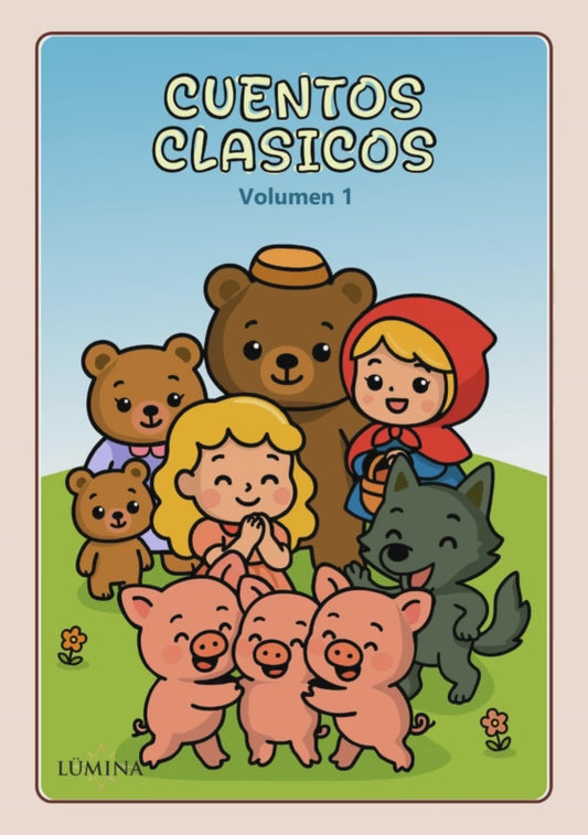 Libro para Colorear Cuentos Clásicos - Volumen 1: Ricitos de Oro, Caperucita Roja y Los Tres Cerditos - PDF Imprimible para Niños